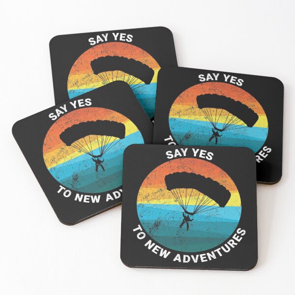 Item preview, Funny Say Yes To New Adventures Skydiving Parachuting Retro Sports Design designed and sold by TexasMerch.