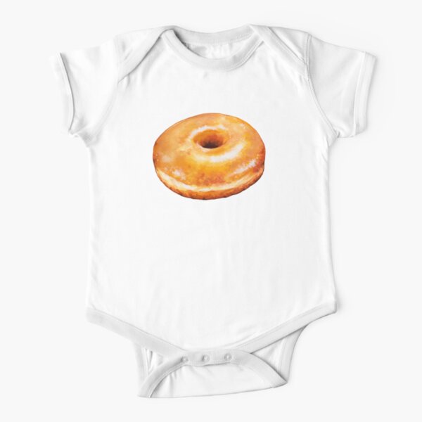 Glazed Donut Pattern Short Sleeve Baby One-Piece