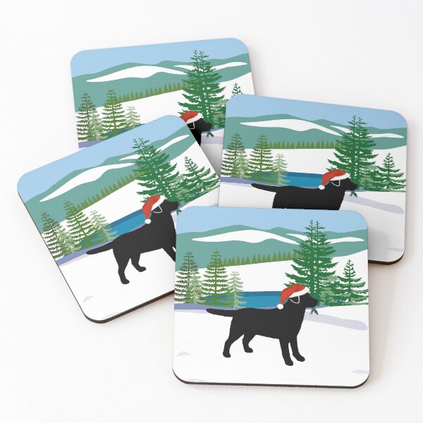 Item preview, Black Labrador Christmas Winter View designed and sold by HappyLabradors.