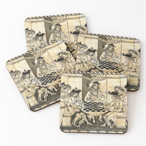 Item preview, CHESS PLAYERS IN COURT Black White Renaissance Drawing designed and sold by BulganLumini.