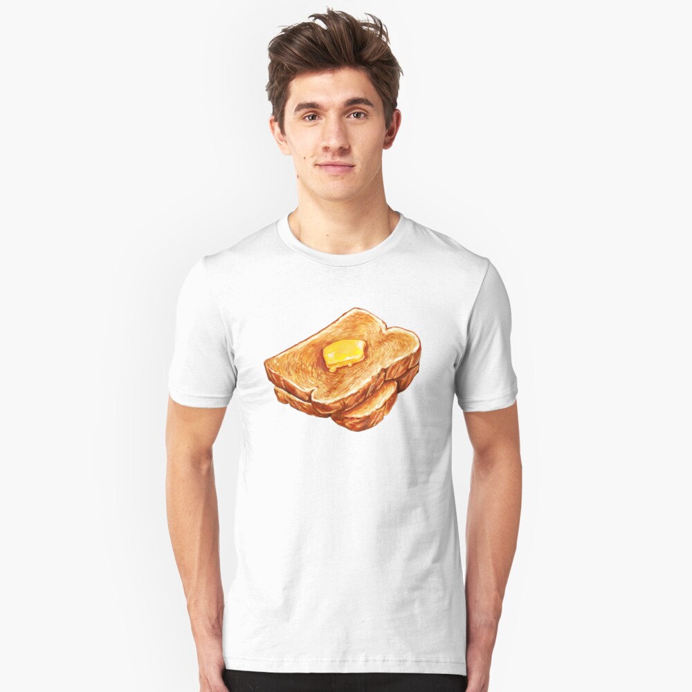 Buttered Toast Pattern Slim Fit T-Shirt
