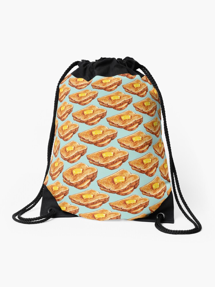 Thumbnail 1 of 3, Drawstring Bag, Buttered Toast Pattern designed and sold by Kelly Gilleran.
