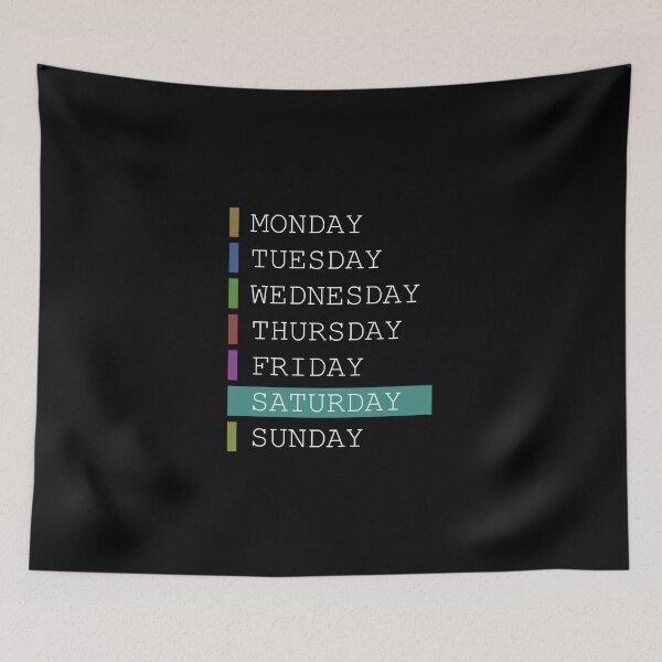 Item preview, Saturday weekday clothing decision support designed and sold by yourtravelguide.