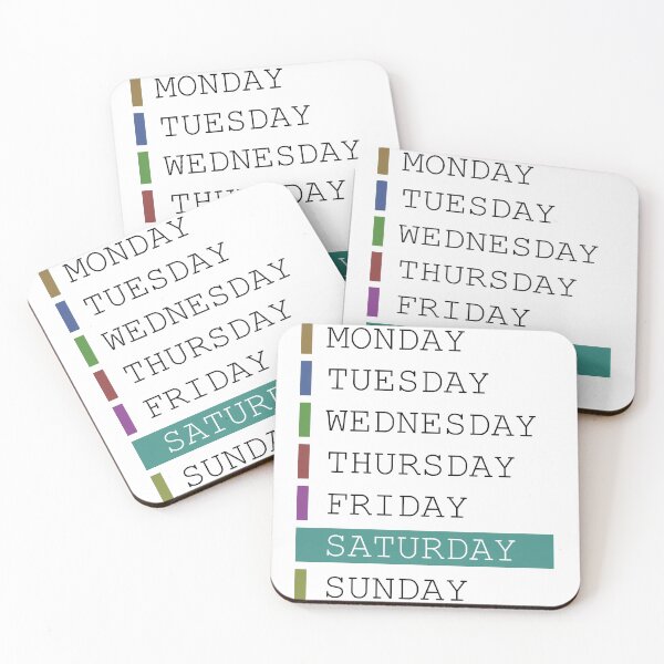 Item preview, Saturday weekday clothing decision support designed and sold by yourtravelguide.