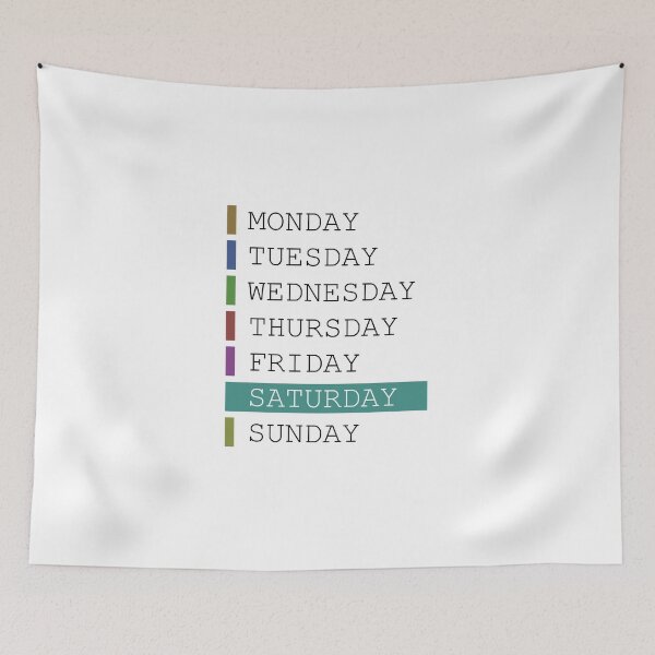 Item preview, Saturday weekday clothing decision support designed and sold by yourtravelguide.