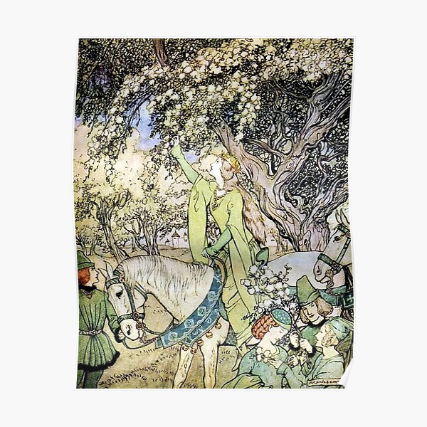 QUEEN GUINEVERE MAYING MAY QUEEN RITE KING ARTHUR PAINTING ART REAL CANVAS PRINT