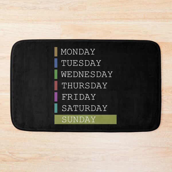Item preview, Sunday weekday clothing decision support designed and sold by yourtravelguide.