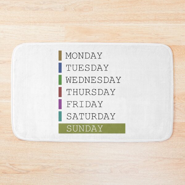 Item preview, Sunday weekday clothing decision support designed and sold by yourtravelguide.