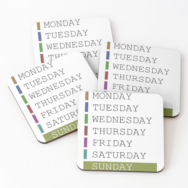 Item preview, Sunday weekday clothing decision support designed and sold by yourtravelguide.