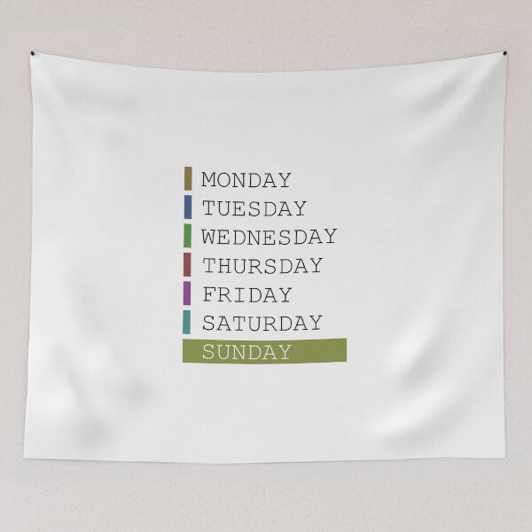Item preview, Sunday weekday clothing decision support designed and sold by yourtravelguide.