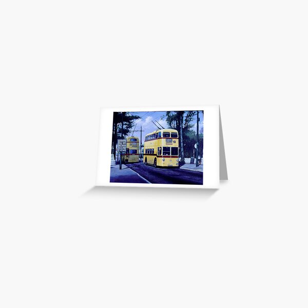 Aperçu de l'œuvre Trolleybus de Bournemouth créée et vendue par Mike Jeffries Transport Artist.