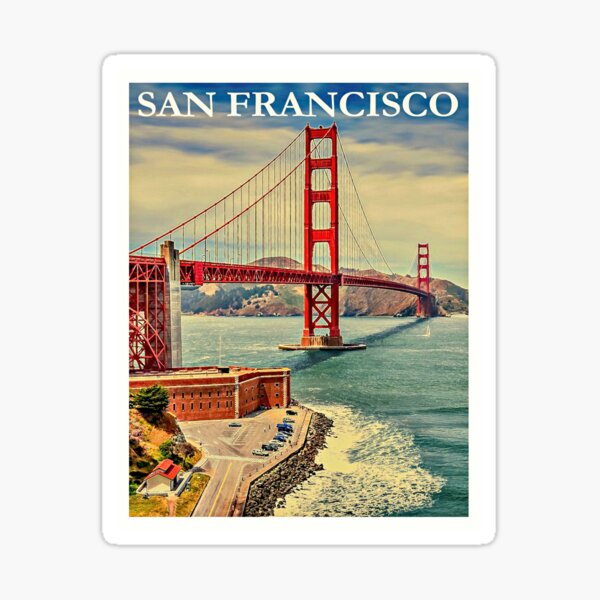 Vintage San Francisco Travel Poster Sticker