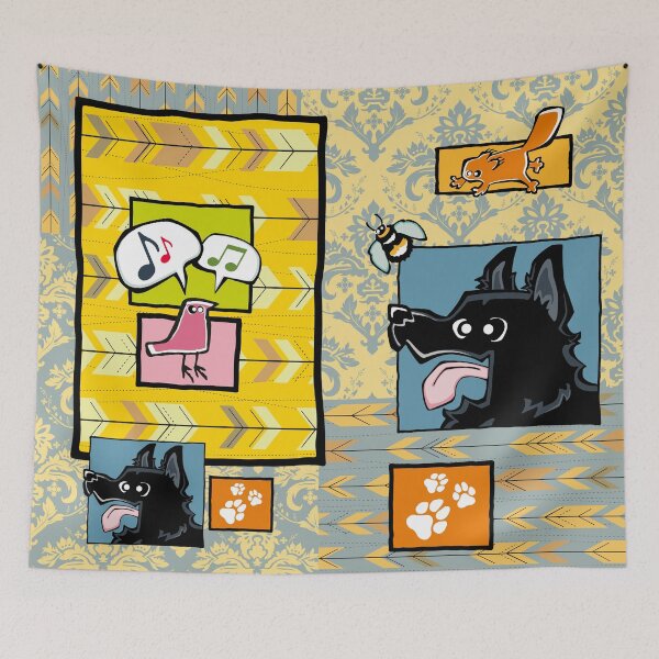 Item preview, German Shepherd - Long Hair - Black (Collage) designed and sold by TheChicken.