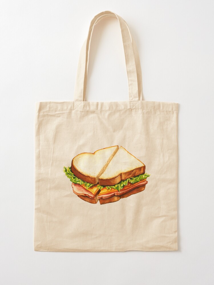 Bolsa de tela for Sale con la obra «Patrón de sándwich de jamón