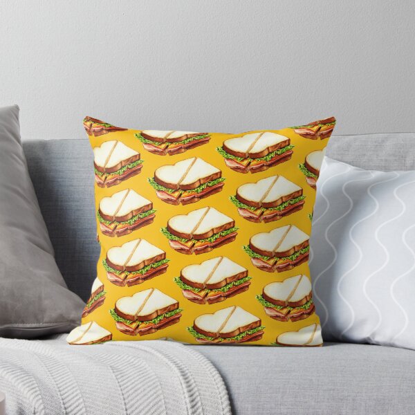 Ham Sandwich Pattern Throw Pillow