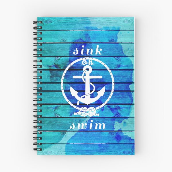Item preview, Ocean Blue Watercolor Wood and Anchor Quote designed and sold by Blkstrawberry.