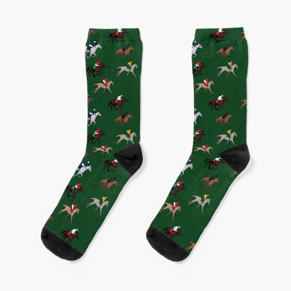 Horse race pattern Socks