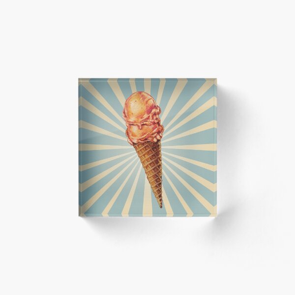 Strawberry Ice Cream Acrylic Block