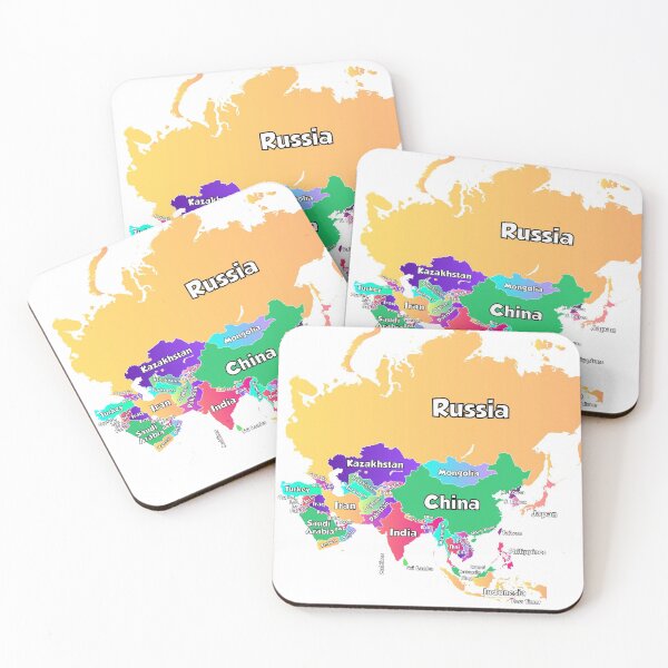 Item preview, political map of Asia  with boundaries and countries names  designed and sold by mashmosh.