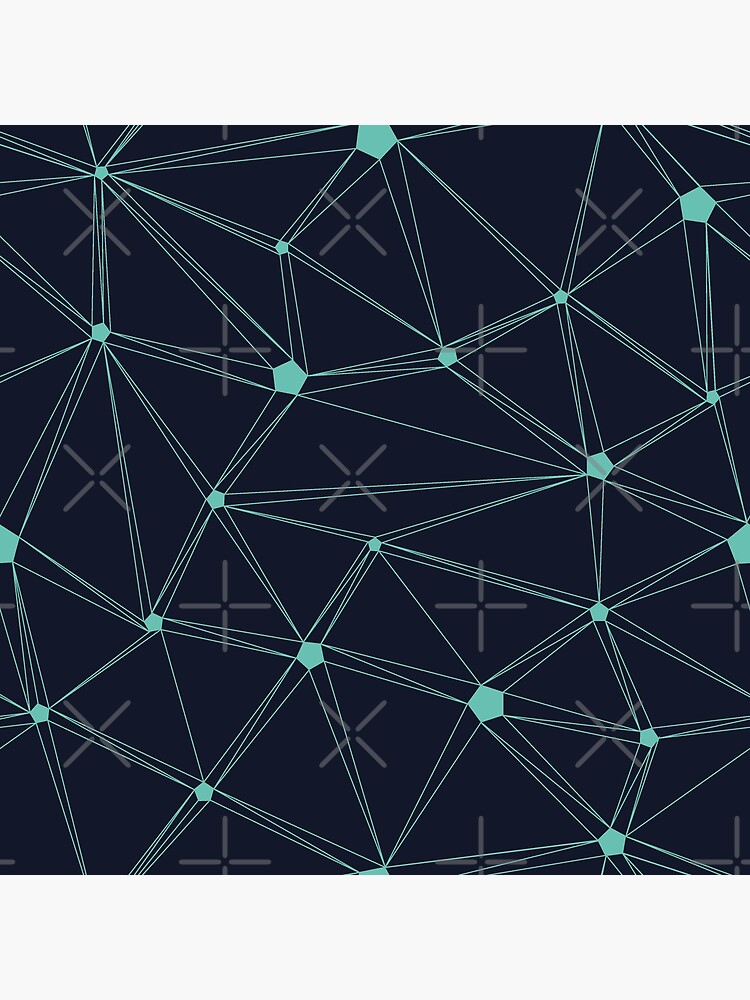 Pentagon grid navy and turquoise by nobelbunt