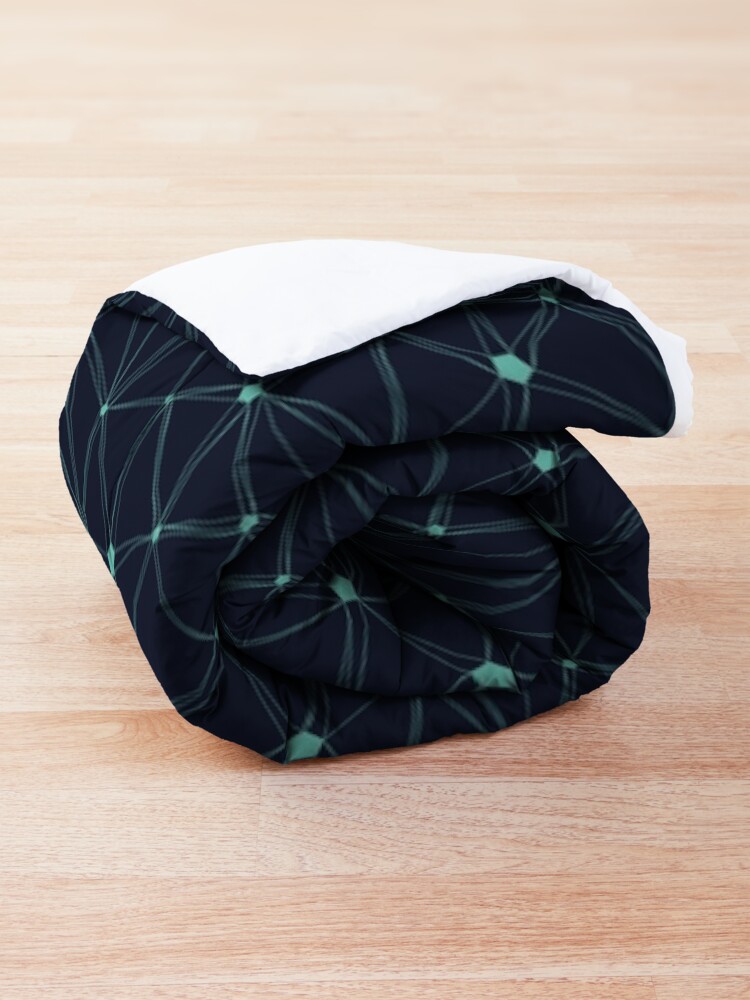 Alternate view of Pentagon grid navy and turquoise Comforter