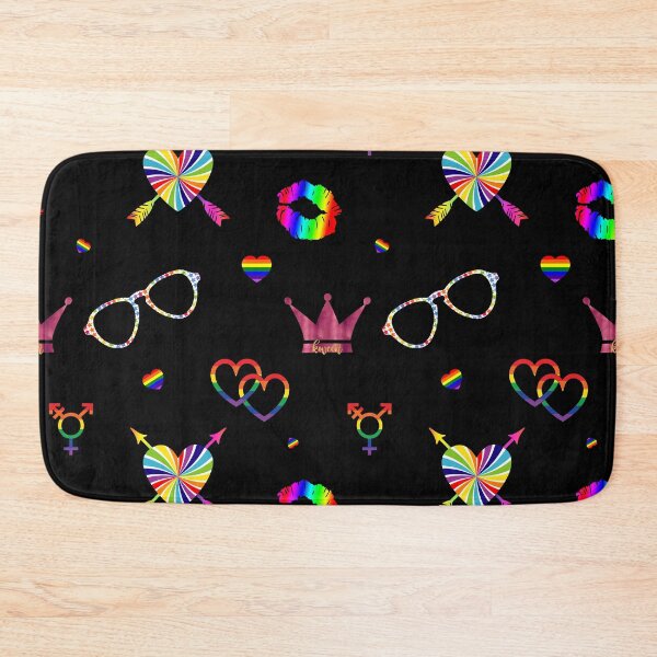Item preview, LGBTQ rainbow gay pride icons symbols pattern designed and sold by Glimmersmith.