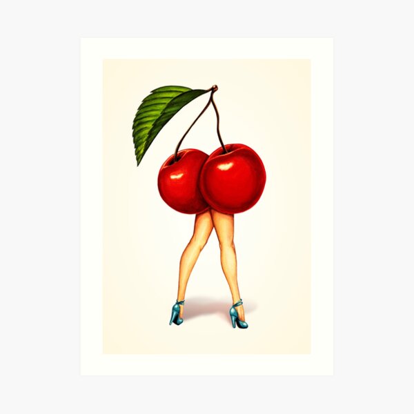 Fruit Stand - Cherry Girl Art Print