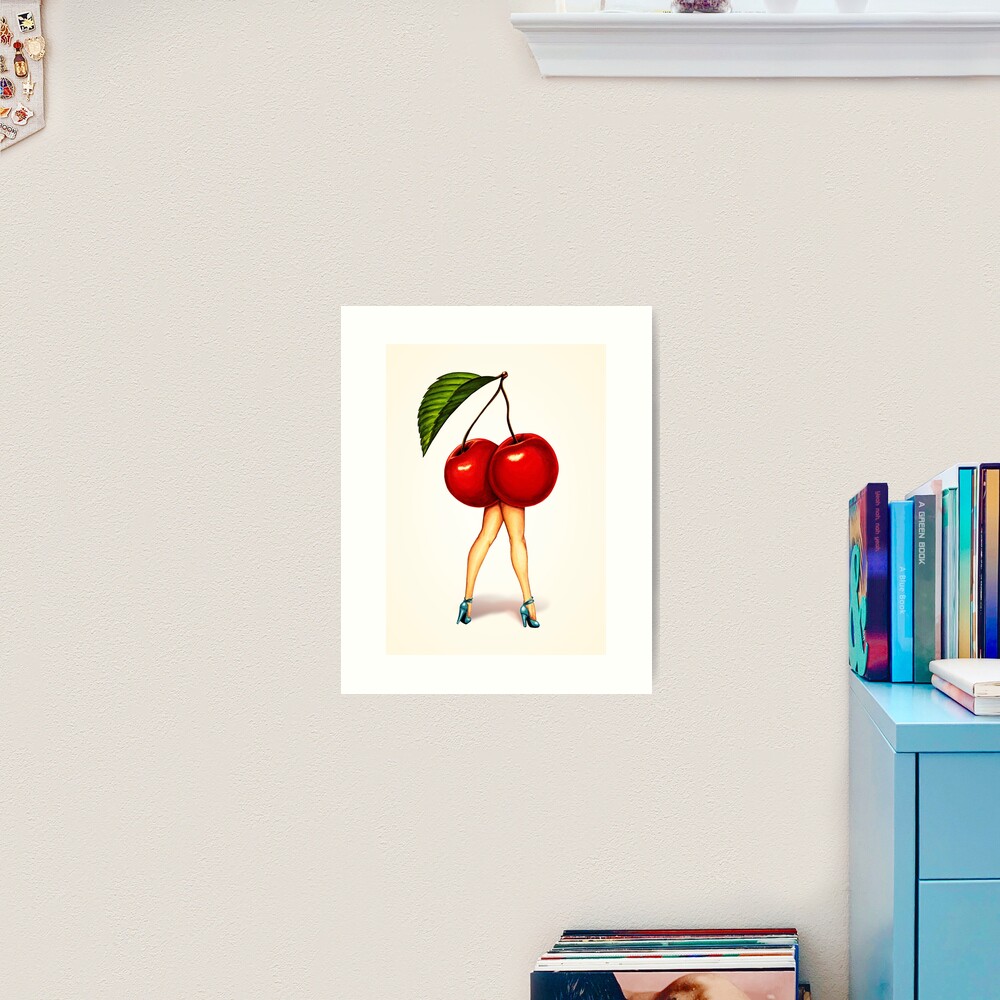 Fruit Stand - Cherry Girl Art Print