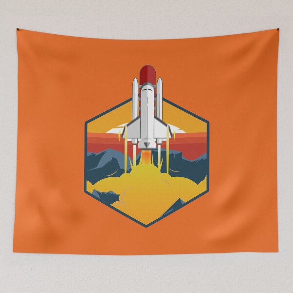 Item preview, Space Shuttle Bursting Trough Clouds - Graphic Design designed and sold by Lumos19 Studio.