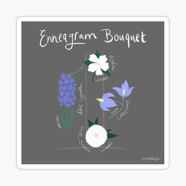 Enneagram Type 1 Flower Bouquet Sticker