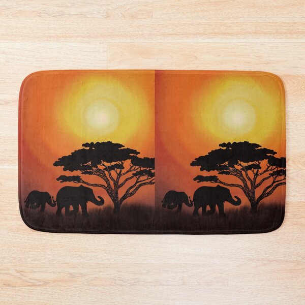 Item preview, African sunset with elephants designed and sold by irinabbota.
