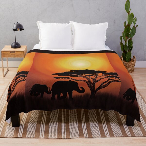 Item preview, African sunset with elephants designed and sold by irinabbota.
