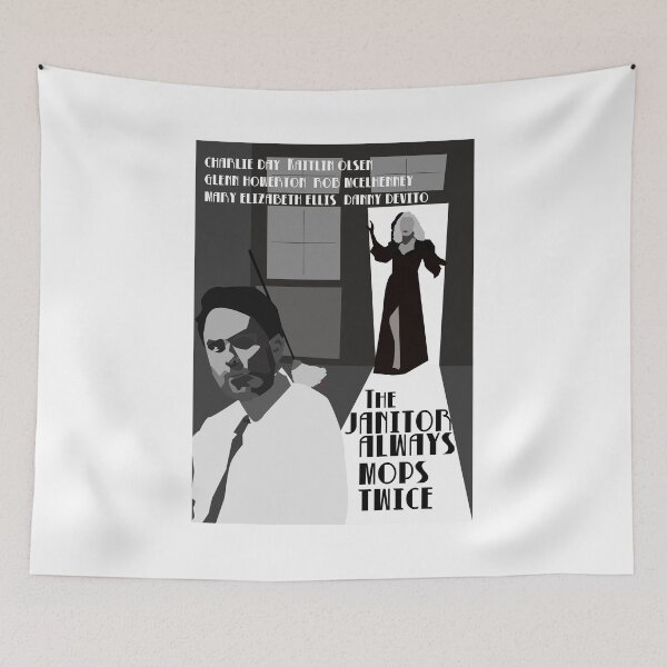 Item preview, The Janitor Always Mops Twice. Film Noir spoof. IASIP designed and sold by HeardUWereDead.