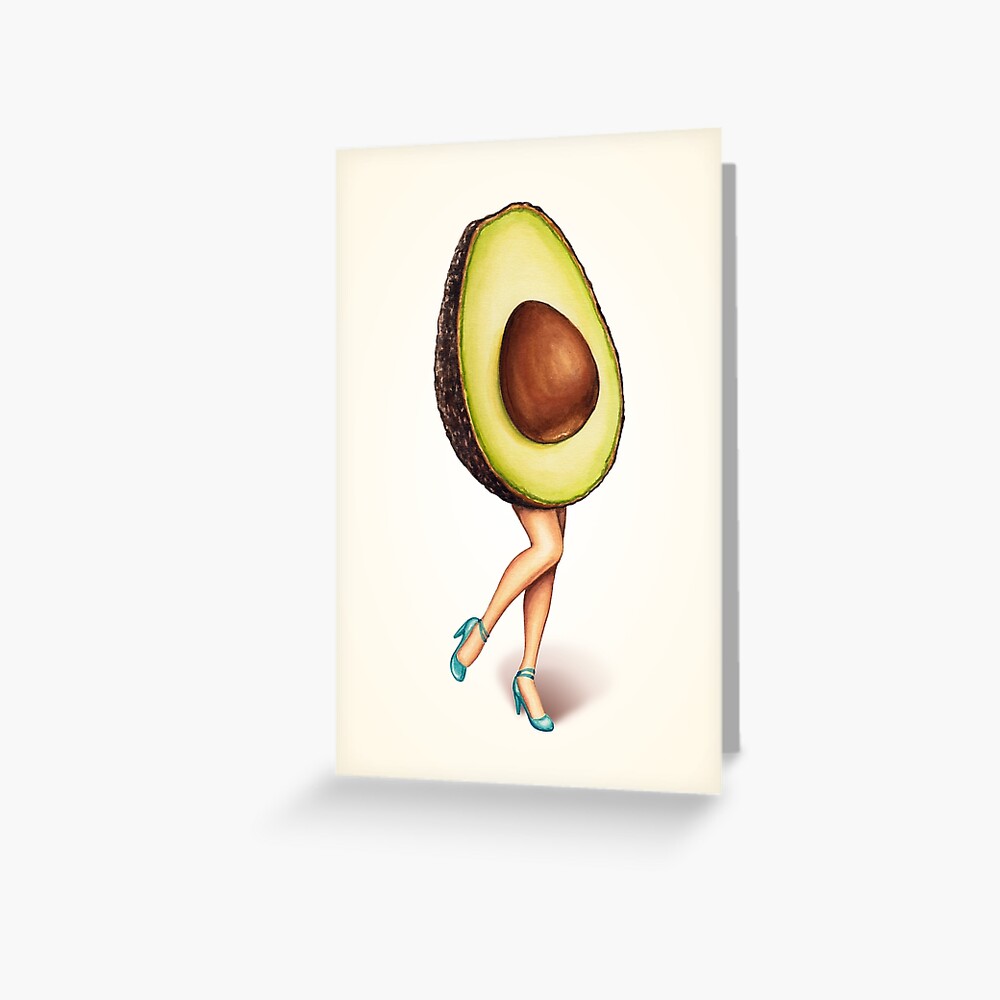 Fruit Stand - Avocado Girl Greeting Card