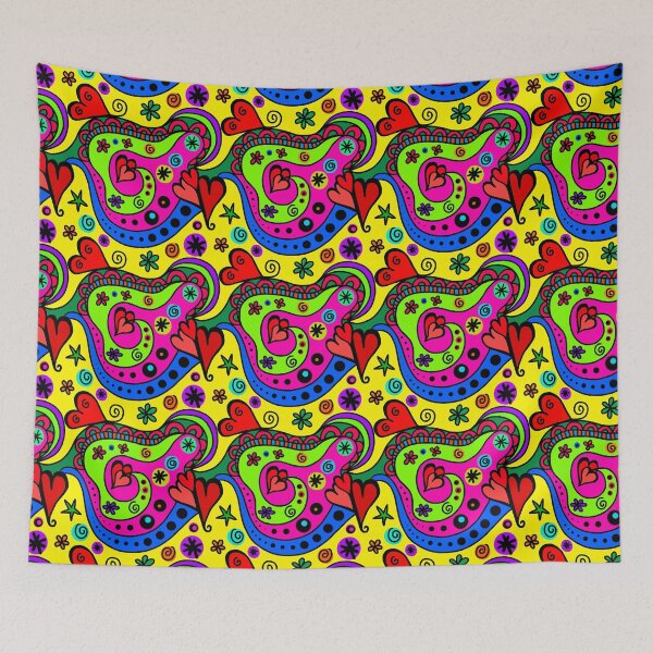 Item preview, Funky Hearts All-Over Design designed and sold by Jandsgraphics.