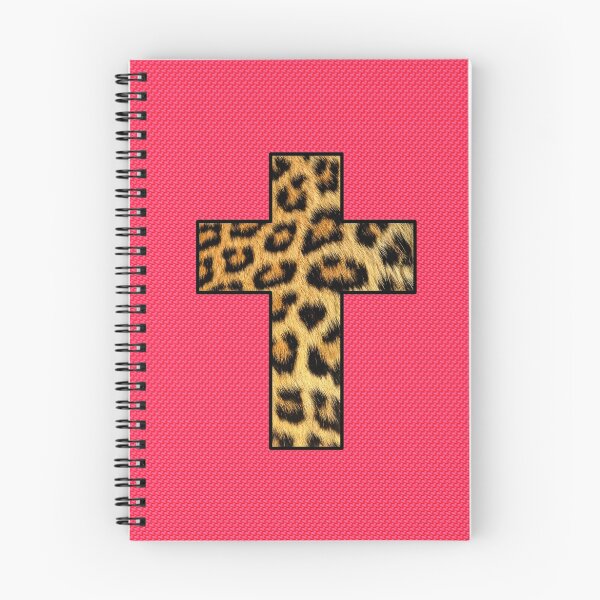 Item preview, Leopard Print Cross on Neon Coral Pink designed and sold by Blkstrawberry.