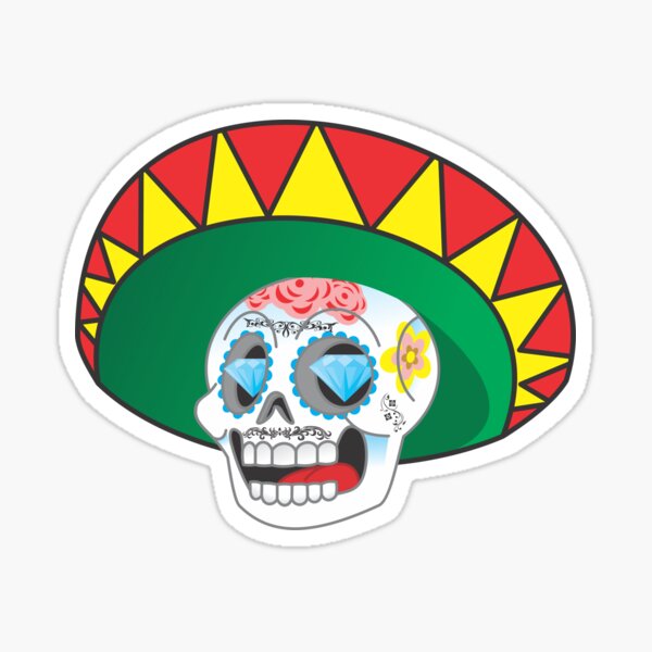 Embroidery stickers】Mexico, Cactus, Day of the Dead, Skull, Burrito