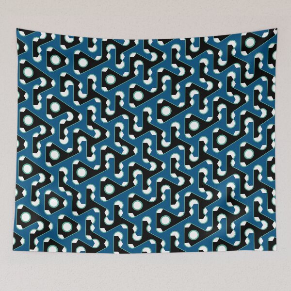 Item preview, Squiggle Trail Blue and Black designed and sold by amytraylor.