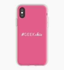 Trendy "#GeekChic" Typografie auf Pink iPhone-Hülle & Cover