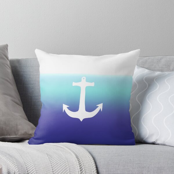 Item preview, Sea Blue Gradient and Trendy White Anchor designed and sold by Blkstrawberry.