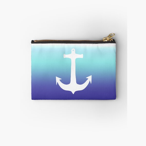 Item preview, Sea Blue Gradient and Trendy White Anchor designed and sold by Blkstrawberry.