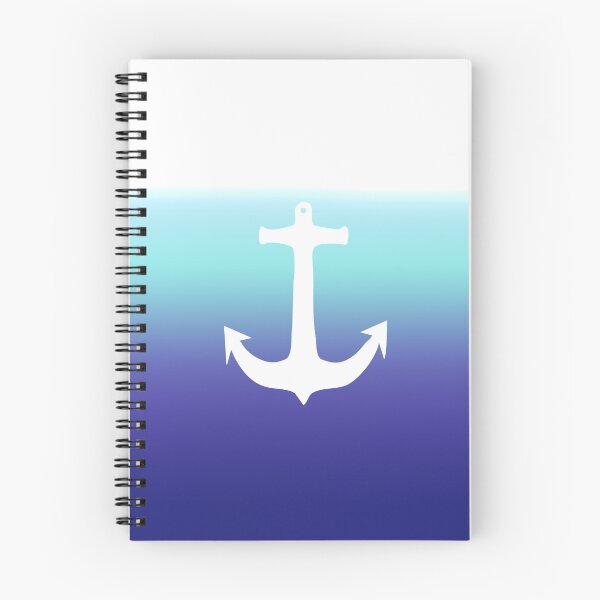 Item preview, Sea Blue Gradient and Trendy White Anchor designed and sold by Blkstrawberry.