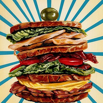 Artwork thumbnail, Turkey Club on Rye Sandwich by Kelly Gilleran