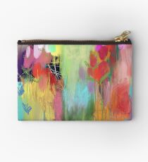 Red Flower Candy Meadow Zipper Pouch