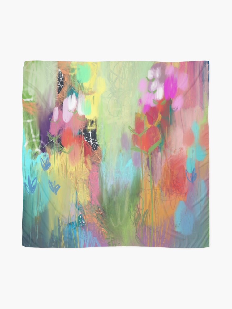 Alternate view of Red Flower Candy Meadow Scarf