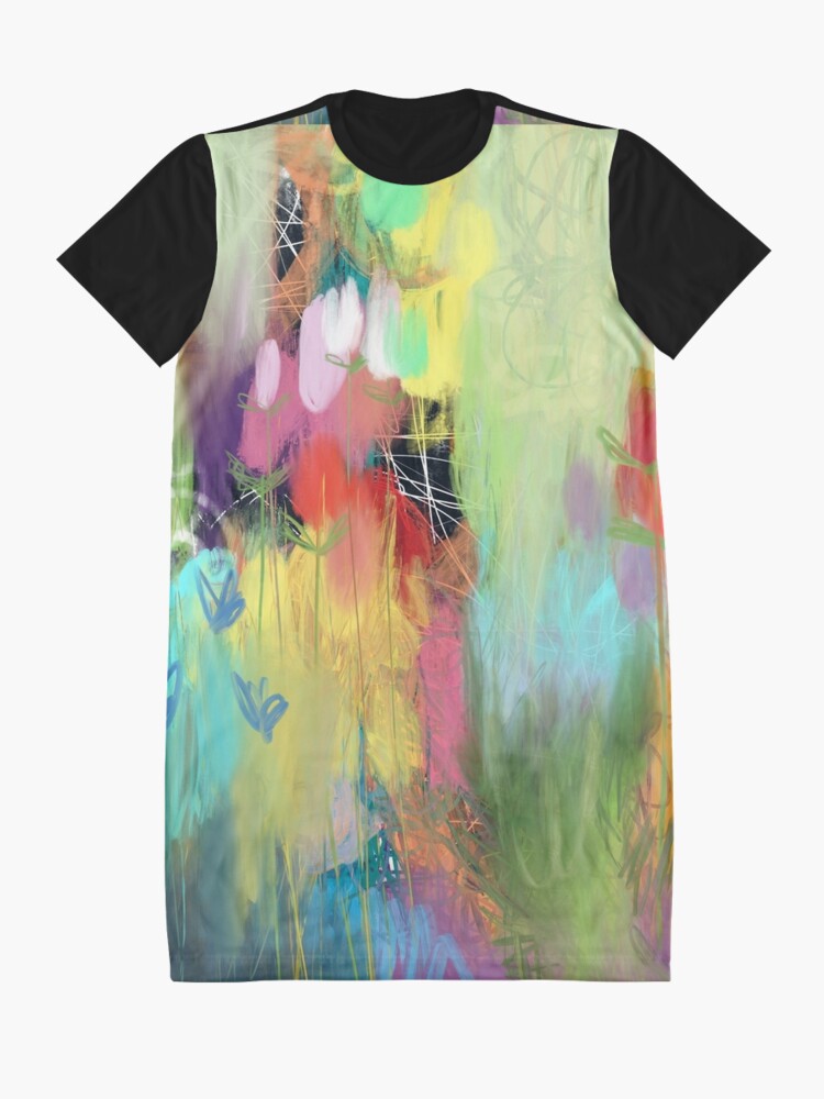 Alternate view of Red Flower Candy Meadow Graphic T-Shirt Dress