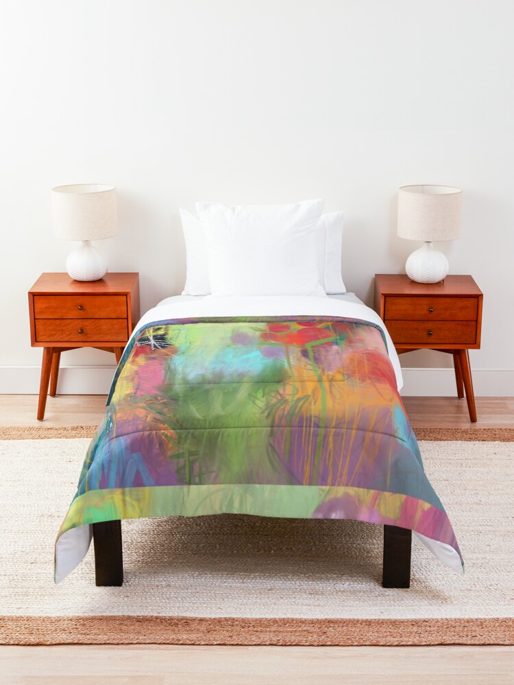 Alternate view of Red Flower Candy Meadow Comforter