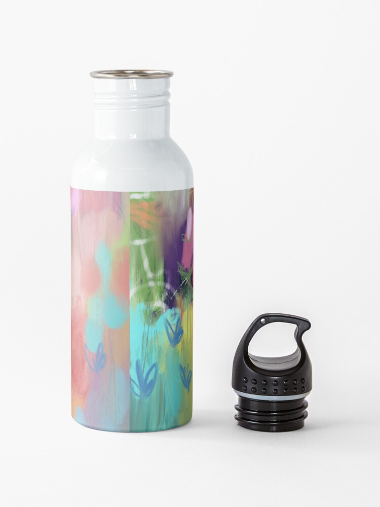 Alternate view of Red Flower Candy Meadow Water Bottle