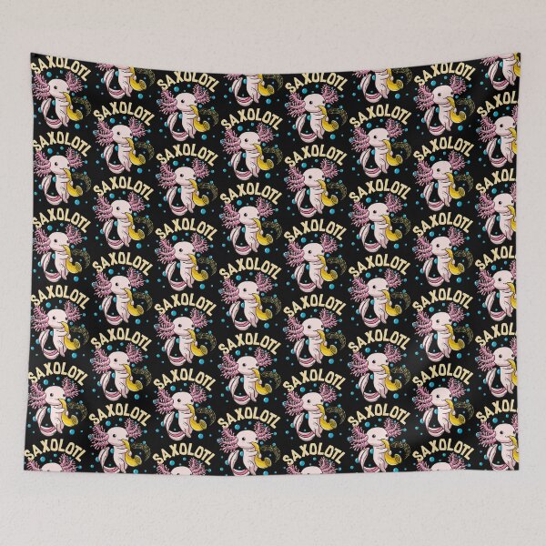 Item preview, Cute & Funny Saxolotl Adorable Axolotl Playing Sax Tile Pattern designed and sold by perfectpresents.