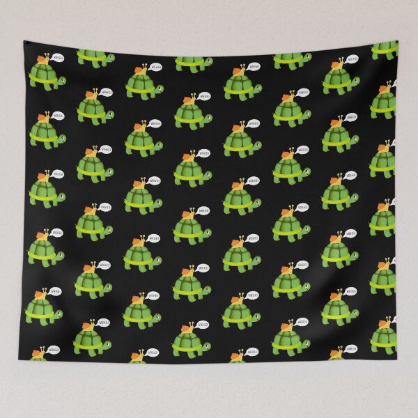 Item preview, Cute Snail Riding on Turtle Yelling Whee Animals Tile Pattern designed and sold by perfectpresents.